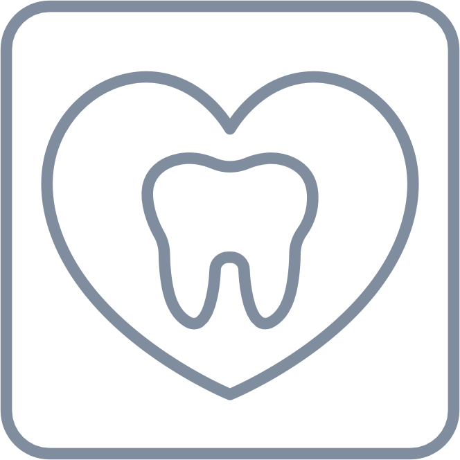 tooth in a heart in a square